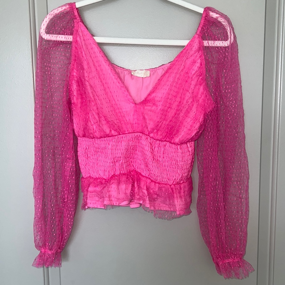 Pink mesh blouse from Altar’d State - Small